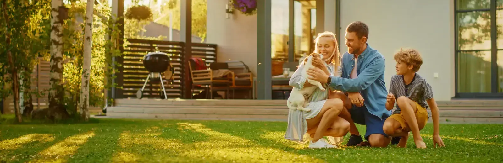family in yard